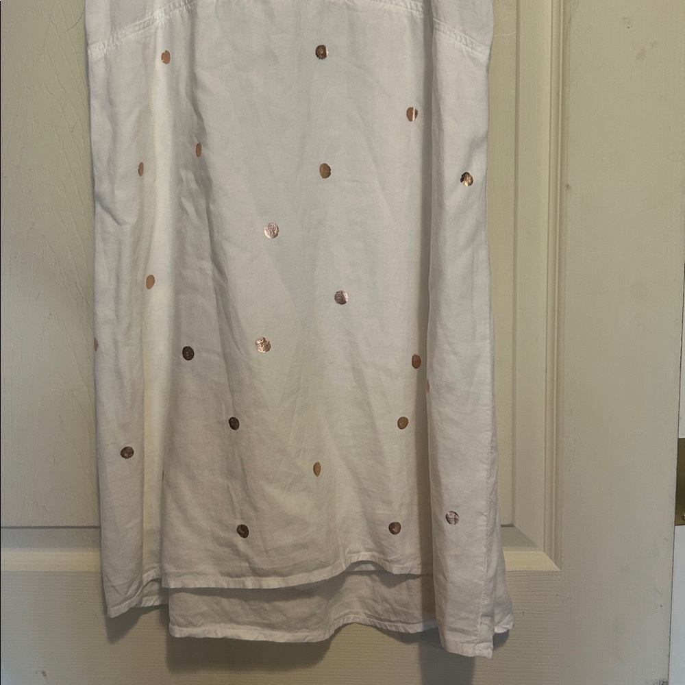 Cloth & Stone White Rose Gold Polka Dot Dress Size XS - Picture 3 of 7